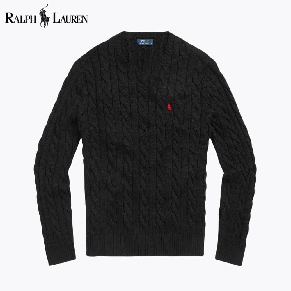 Zopfstrickpullover aus Baumwolle