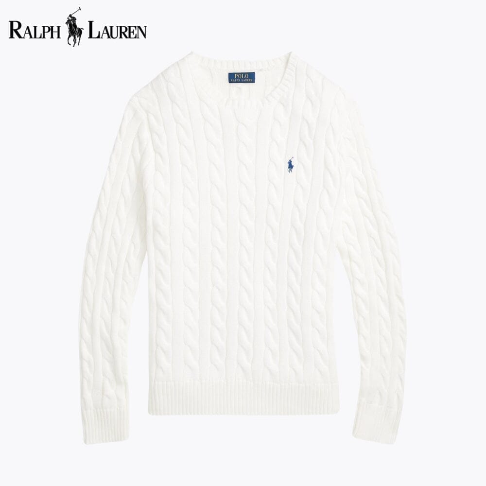Zopfstrickpullover aus Baumwolle